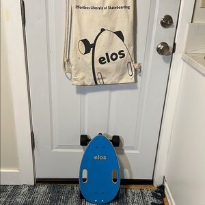 Elos Blue Skateboard with Canvas Bag